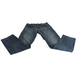 Lee Regular Fit Men's Blue Wash Denim Jeans Size 34x34 Distressed Streetwear